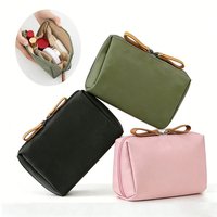 1pc Compact Waterproof Cosmetic Bag For Travel,Toiletry Organizer Storage Zipper Accessories Nail Make Up Bag