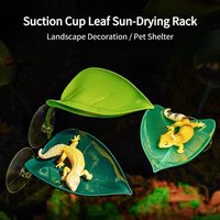 1pcs Creative Leaf Shape Suction Cup Tank Terrarium Reptile Basking Area Resting Terrace For Geckos Frog Habitat Tank Decor