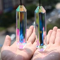 2 Pcs Sun Catcher Window Prism Pendant Glass Crystal Rainbow Manufacturing Garden Hanging Ornament, Home, Garden Art Decoration