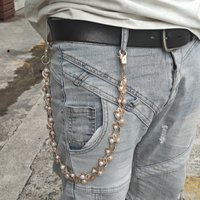 Pearl Little Flower Pants Chain Colored Double-layer Chain For Bag Fashionable Men And Women One's Waist Luxury Accessories