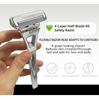 RZACLEA 4-Layer Half-Blade DE Safety Razor | Precision Shave with Magnetic Ease | Luxury Eco-Friendly Gift Set Razor