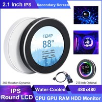 2.1 / 2.8 Inch IPS Secondary Screen 480x480 USB Water-Cooled Round LCD CPU GPU RAM HDD Monitoring NO AIDA64 PC Type C Display