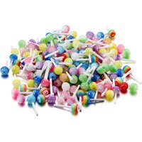 50Pcs/Lot 14x6mm Acrylic Mini Colorful Lollipop Candy Charms for DIY Necklace Earrings Pendants Jewelry Making Accessories