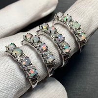 145 Natural Opal Ring Adjustable Female Ring Jewelry for Women Gift Wholesale High Quality Vintage Fine
