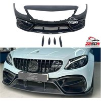 I Style Carbon Fiber Front Bumper Lip Bodykit for merc-des W205 C Class C63 a-mg Sedan Coupe Half Carbon Bumper in stock