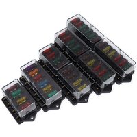 4/6/8/10/12 Way Fuse Box Fuse Holder Truck Auto Blade Fuse Box with 4/6/8/10/12 Fuses for 12V 24V ATO Standard Circuit