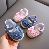 Chaussures mignonnes à fleurs pour bébé fille, souliers pour enfant, nouveau-né, semelle souple grill, premiers pas, princesse, anti-alde, 0 à 18 mois, nouvelle collection