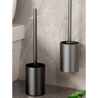 Space Aluminum Toilet Brush Holder Set Bathroom Wall Mounted Hanging WC Clean Tool Vertical Stand Long Handle Toilet Wash Brush