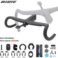 Road Bike Internal Cable Integrated Bicycle Handlebar,Full Carbon Fiber Bicycle Cockpit With Mount Spacers,28.6mm,T4 ULTRA