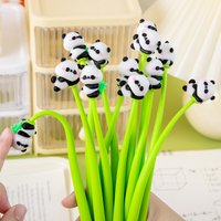 10pcs Cartoon Kawaii Panda Swing Gel Pen 0.5mm Pens Black Ink Soft Pens Student School Office Stationery Supplies Kids Gift