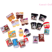1Pcs Miniature Random Bottle Cans Supermarket Toys DIY 1:12 Dollhouse Decoration Accessories