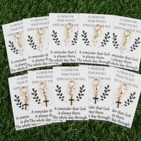 5/10Lucky Amulet Cross Keychain Set with Inspiration Card - Creative Gift for Friends