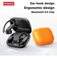 MINISO MS219 TWS Wireless Headphones,Zero-Feel Wear Skin-Friendly Earhook Secure Fit, Bluetooth Earphones with Long Battery Life