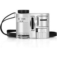 60X Handheld Magnifying Glass Mini Pocket Microscope Loupe Currency Detector Jeweler Magnifier With LED Light