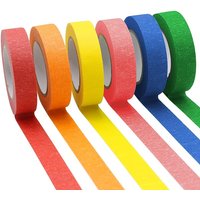 Colored Masking Tape 16 Yard Per Roll, 6 Rolls Rainbow Colors Painting, Craft Labeling Paper Tape for Bullet Journals Party