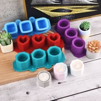 3 Hole Round Concrete Flower Pot Vase Silicone Mold Gypsum Concrete Mould For Succulent Flower Pot DIY Aromatherapy Candle Decor
