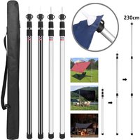 Adjustable Camping Tent Support Poles Beach Shelter Tarp Awning Rods Portable Lightweight Aluminum Alloy Accessories For Canopy