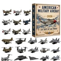 2026 Weihnachten Flugzeug-Thema Adventskalender 24 Stück 2D Acryl Flugzeug- und Hubschrauber-Ornamente Sammler-Set Weihnachtsgeschenk