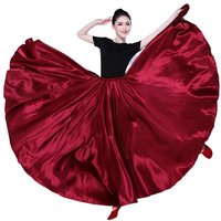 Jupe longue espagnole en satin brillant, jupe de danse swing, jupe de danse du ventre, jupe soleil, 14 couleurs disponibles VL-310