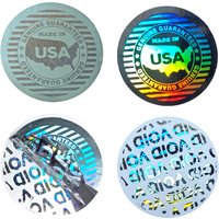 Anti-fake Hologram Laser Holographic Sticker warranty seal Label GUARANTEED MADE IN USA Security sticker for package 20mm