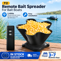 Distributeur d'appâts à distance pour bateaux à appâts 360 ° Diffuseur d'appâts rotatif sans fil 2,4 GHz, portée de 300-400 m, étanche IP67, installation facile