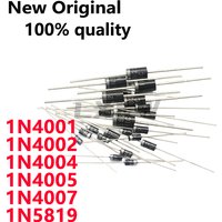 50/PCS New Original 1N4001 1N4002 1N4004 1N4005 1N4007 1N5819 DO-41 In line rectifier diode In Stock