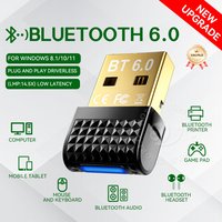 USB Bluetooth 6.0(LMP:14.5X) Transmitter Wireless Adapter Compatible with Win 11/10/8.1Laptop for Wireless Mouse Keyboard Headse