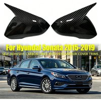 Pair Side Mirror Cover For Hyundai Sonata 9th LF 2015-2019 Rearview Mirror Cap Car Styling Exterior Door Trim Shell Silver Frame