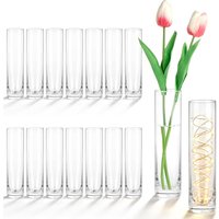 Glass Cylinder Vase, Clear Small Flower Vase, Home Decoration Vase, Party Decoration Vase, Suitable for Wedding Home Decor