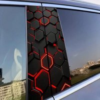 New honeycomb sticker waterproof scratch resistant B-pillar cover DIY self-adhesive car shape decorative sticker