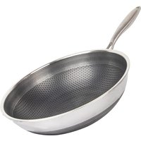 316 Stainless Steel Wok Pan Nonstick Honeycomb Wok Pan Large Deep Stir Frying Pan Skillet With Handle Induction Compatible JT560