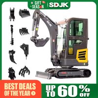 1800kg Hydraulic Mini Excavator 1ton 2 Ton 3T Small Digger 1.8ton Excavator Competitive Price Factory Customization Sale