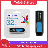 ADATA 128GB USB 3.2 Gen 1 256GB UV128 64GB Flash Drive 32GB Pendrive Retractable Capless Pen Drive For Computer 100% Original