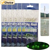 5Pack Sabiki Rigs Fishing Flasher Bait Rigs With Glow Fishing Beads High Carbon Hooks String Hook For Freshwater And Saltwater