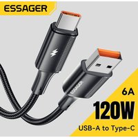 Essager 6A USB Type C Cable Fast Charging 120W USB C Charger Wire Data Cord For xiaomi 14 Pro Redmi k70 Samsung S21 Huawei POCO