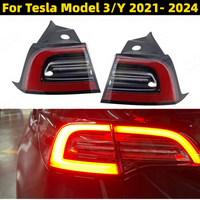 Led Tail Light For Tesla Model 3/Y 2021- 2024 Eurasian Yellow Rear Warning Turn Signal Car Stop Brake Lamp 4 Pin Light Assembly