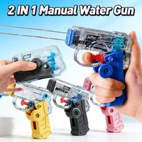 2-in-1 Dual-Hole Fingertip Gyro Water Gun Foldable Summer Beach Pool Water Play Stress Relief Toy for Kids Boys Girls Gift
