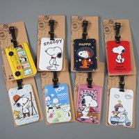 Snoopys Luggage Label Cartoon Anime Tags Travel Decorations Cartoon Suitcase ID Address Holder Baggage Tag Birthday Party Gifts