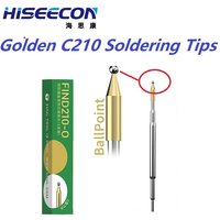 2UUL FIND C210 Golden BallPoint Soldering Iron Tips 018/020/002 Set for Phone BGA CPU Repair and Electronics Welding