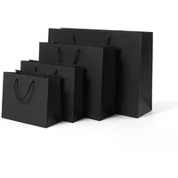 Horizontal Vertical Blank Kraft Paper Bag Black Candy Bags Wedding Favors Gift Package Birthday Party Decoration Takeaway Bags