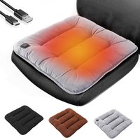 Electric Graphene Heated Car Seat Cushion 5V USB Type-C Adjustable 3-Speed Thermostat Universal Plush Winter Vehicle Pad Warmer