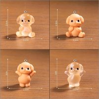 10Pcs Kawaii Luminous Puppy Dogs Resin Charms for Jewelry Making Cute 3D Animals Keychain Pendants DIY Earrings Crafts Finding