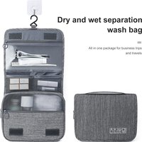 Large Capacity Travel Toiletry Bag Multifunctional Portable Cosmetic Bag With Hook Storage Bag Men's Travel Storage Bag