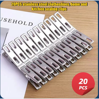 20/40PCS High-Quality Stainless Steel Clothes Clotheslines, Strong Spring Towels, Sock Clips, Photos, Sealed Hangers