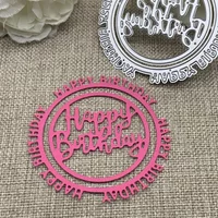 New Happy birthday circle frame Metal Cutting Dies Stencils For DIY Scrapbooking Decorative Handcraft Die Cutting Template Mold