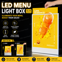 LEDA3A4/Milk tea shop luminous menu display lightbox ordering plate price list design and production ultra-thin desktop