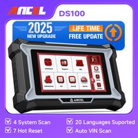 ANCEL DS100 OBD2 Scanner ABS SRS Motor AT Öl BMS ETC 7 Reset Funktionen Lebenslang Kostenlose Updates 4-System-Diagnosegerät für Kfz-Diagnose