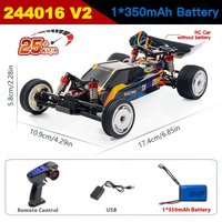 New upgraded WLtoys244016 v2 2.4g high-speed racing car 2WD 25 km/h 1:24 full-scale gyroscope remote control car Children's gift