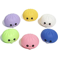 Colorful Squeeze Bubble Bun Toy with Steamer, Stress Relief Squishy Emotion Bun, Funny Fidget Toy for & Adults Anxiety Relief