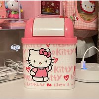 Cute Sanrio Desktop Can Hello Kitty Trash Kawaii Cartoon Anime Office Living Room Desktop Small Size Trash Storage Toy Girl Gift